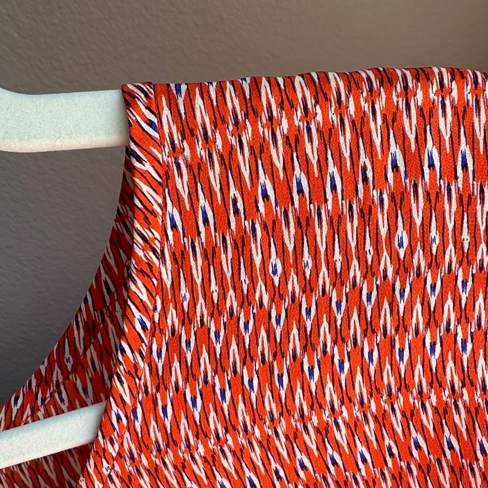 Joie Orange Silk Patterned Blouse - image 8